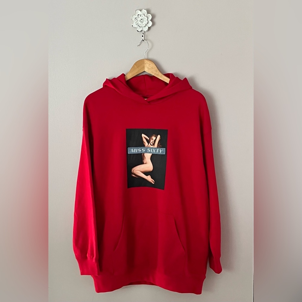 Women’s Miss Sixty X Marilyn Monroe Red Oversized Hoodie